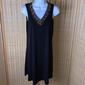 🔶Spense Black  Sleeveless Beaded Embellished V Neck Dress Size 6